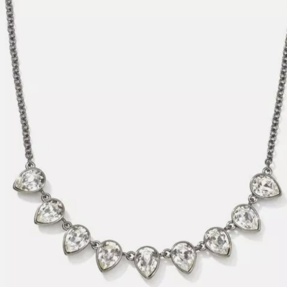 Touchstone Crystal Swarovski Tiny Teardrops Gunme… - image 1